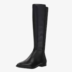 Nine West Owenford Tall Boots Leather/ Fabric in Black Size 8 1/2
